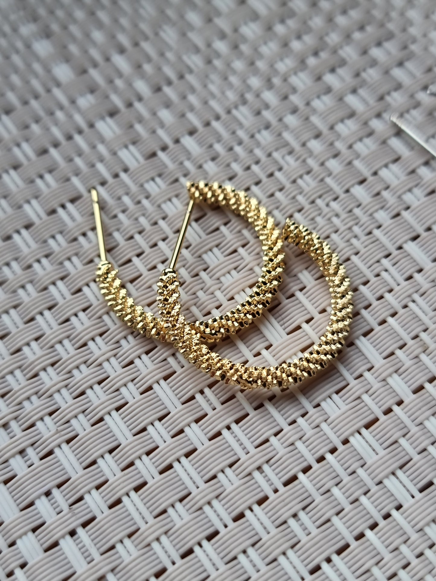 Textured hoops| Available in Gold & Silver