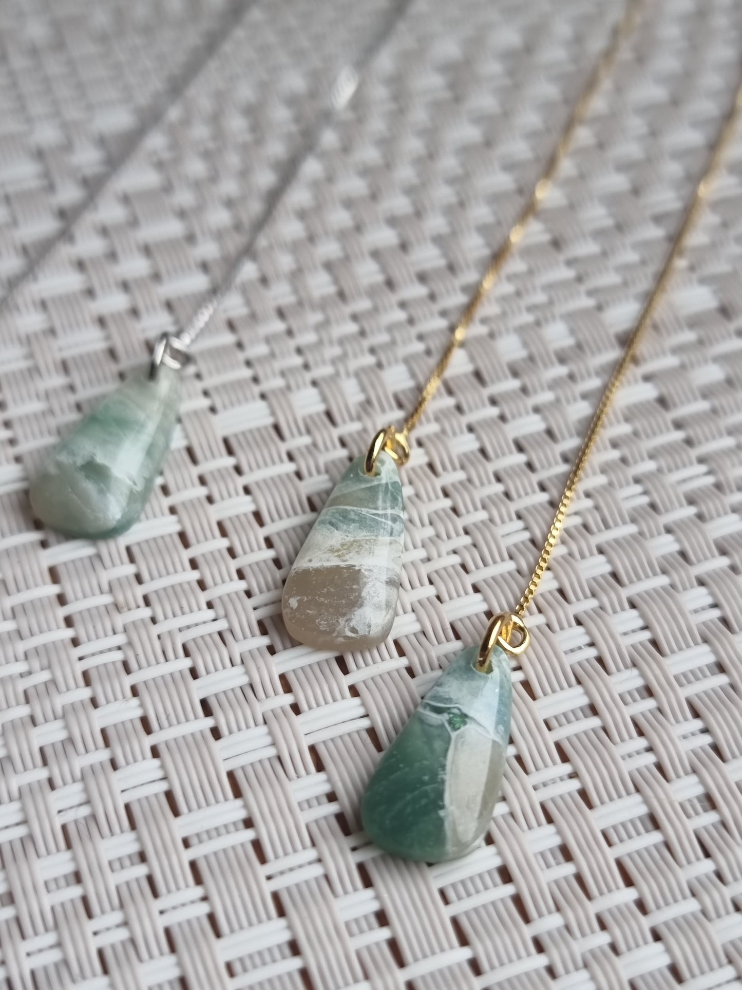 Adira| Sea glass inspired threaders triangle