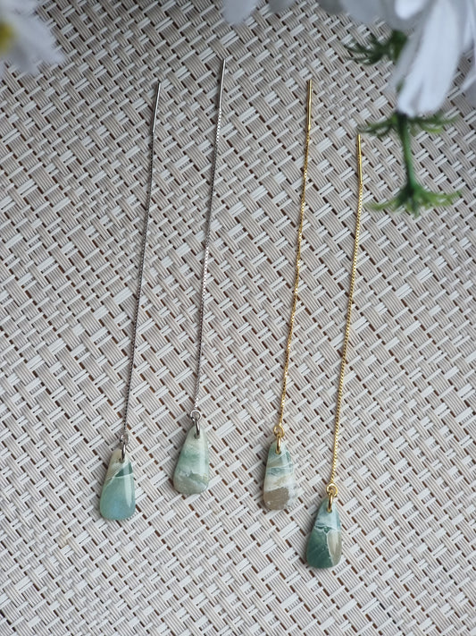 Adira| Sea glass inspired threaders triangle