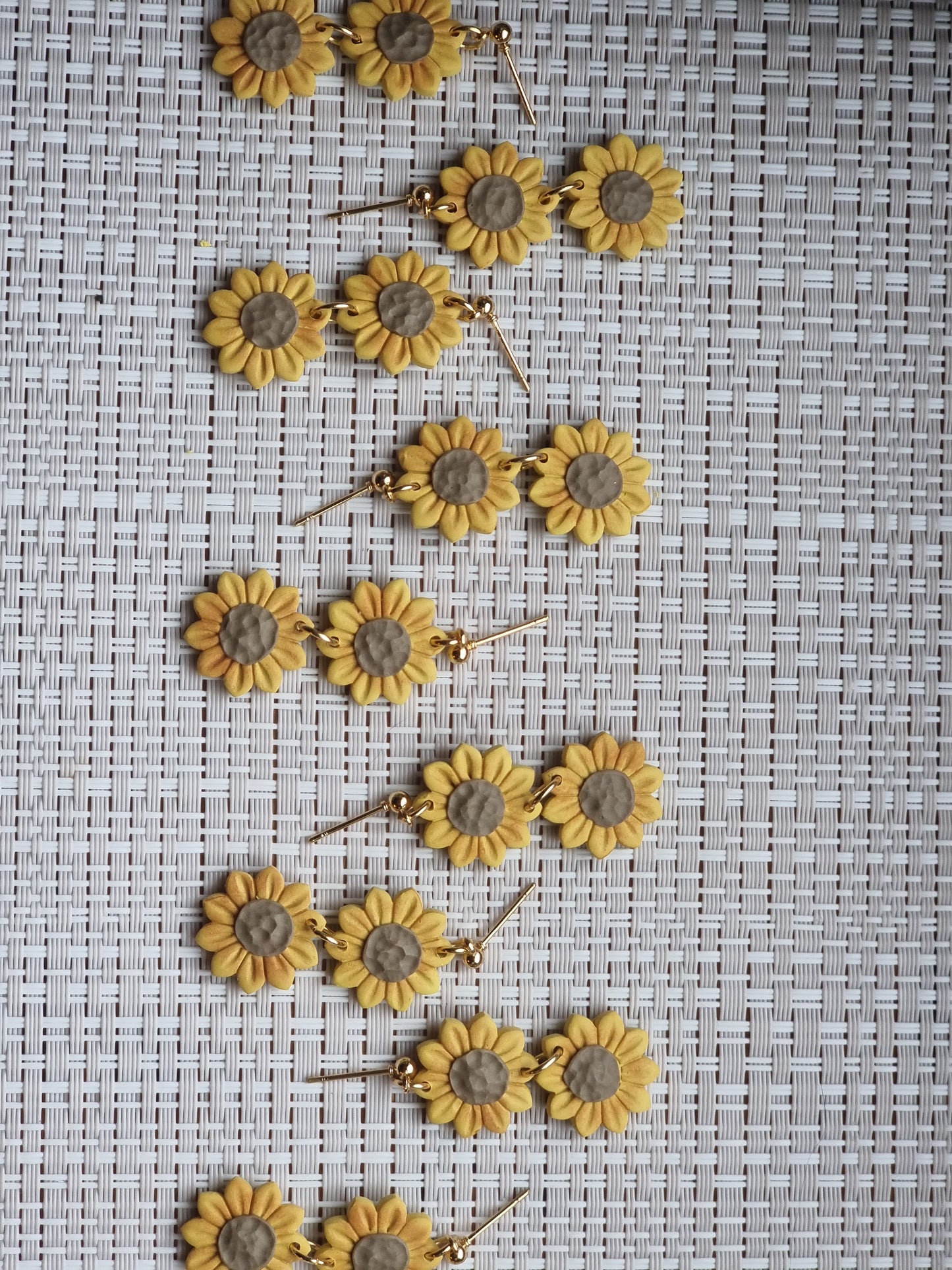 Sunflower dangles| Can be switched for silver and fish hooks