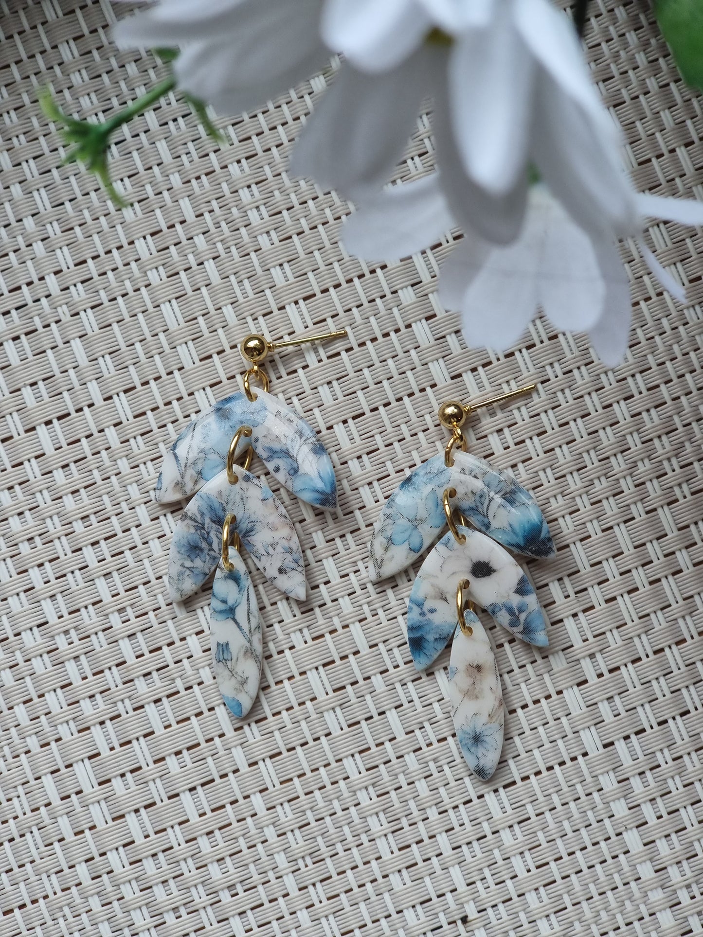 Delilah| Tiered dangles in blue| Can be switched for silver and fish hooks