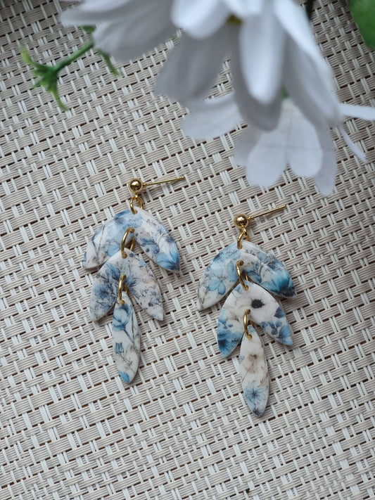 Delilah| Tiered dangles in blue| Can be switched for silver and fish hooks