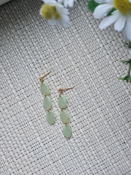 Faux sea glass small oval dangles| Can be switched for silver and fish hook