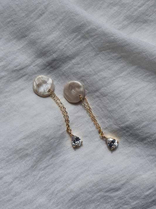 Pearl chain Bridal earrings