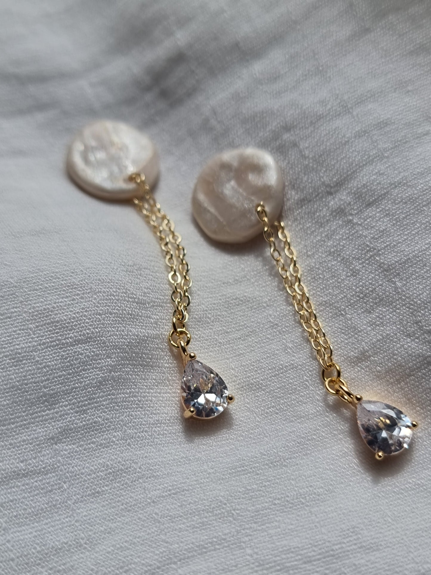 Pearl chain Bridal earrings