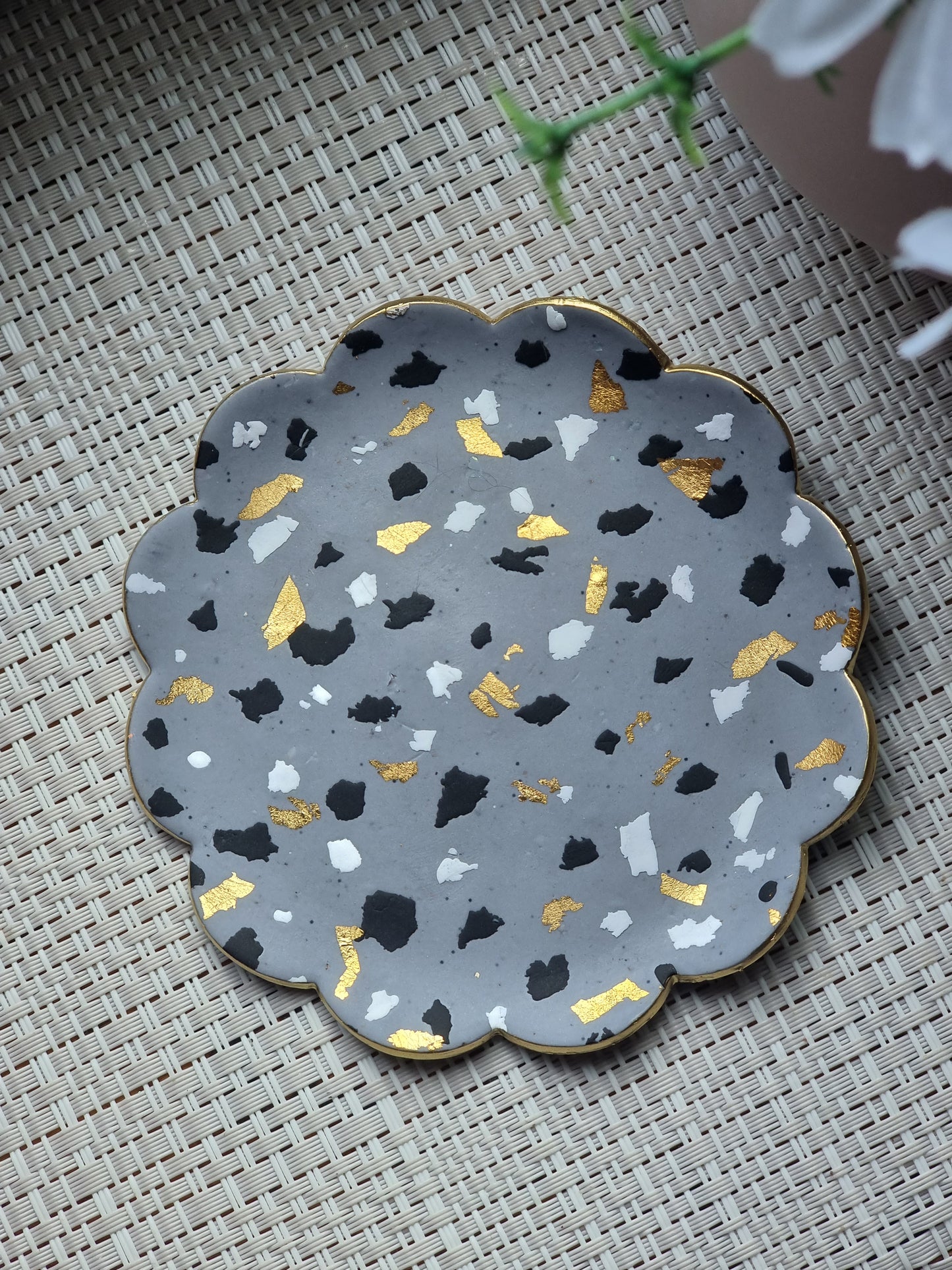 Terrazzo grey trinket dish