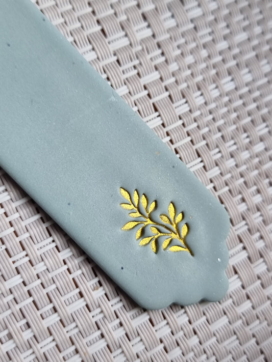 Leaf print tassled bookmark