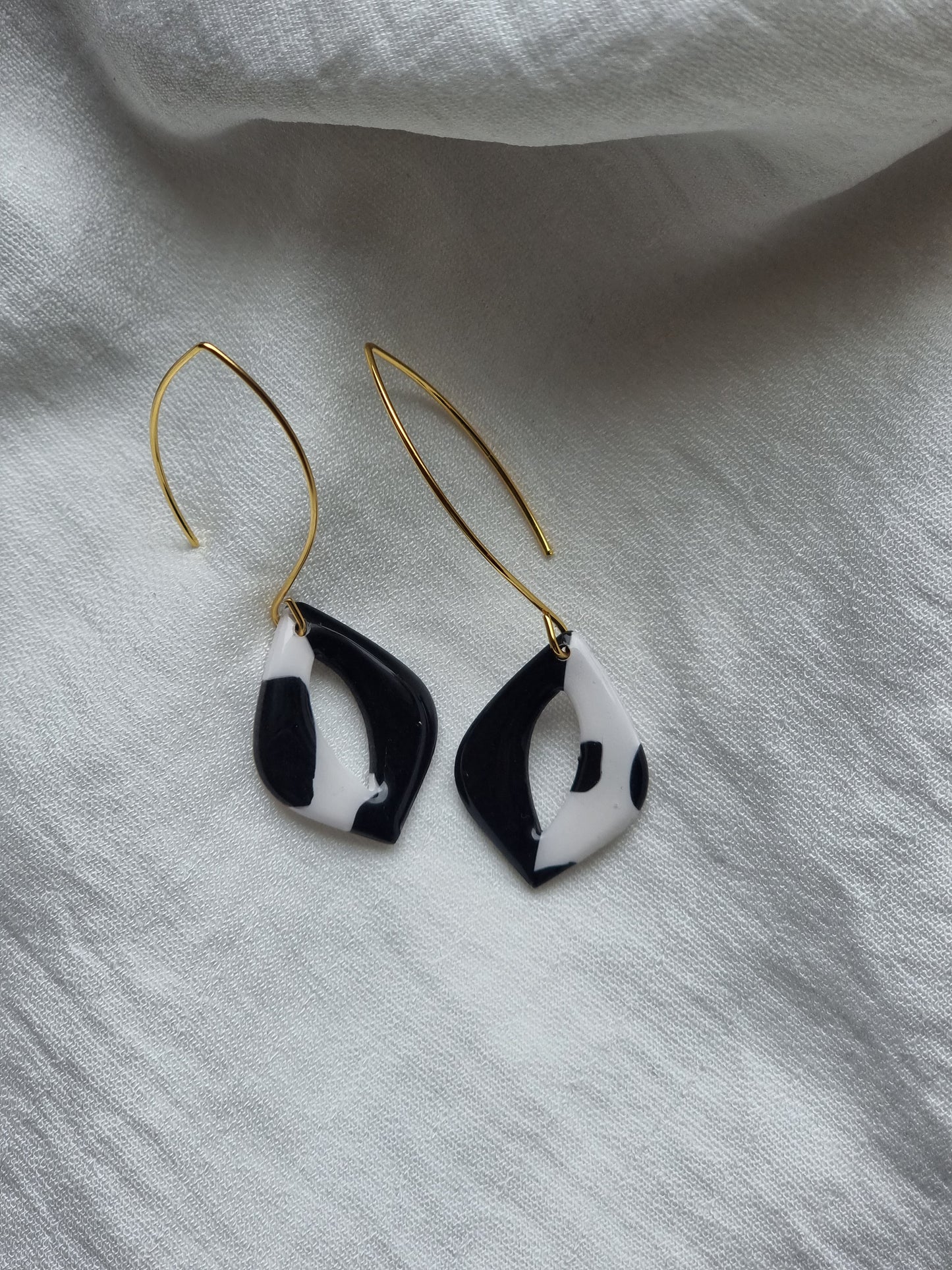 Cow print drop dangles| can be switched for silver