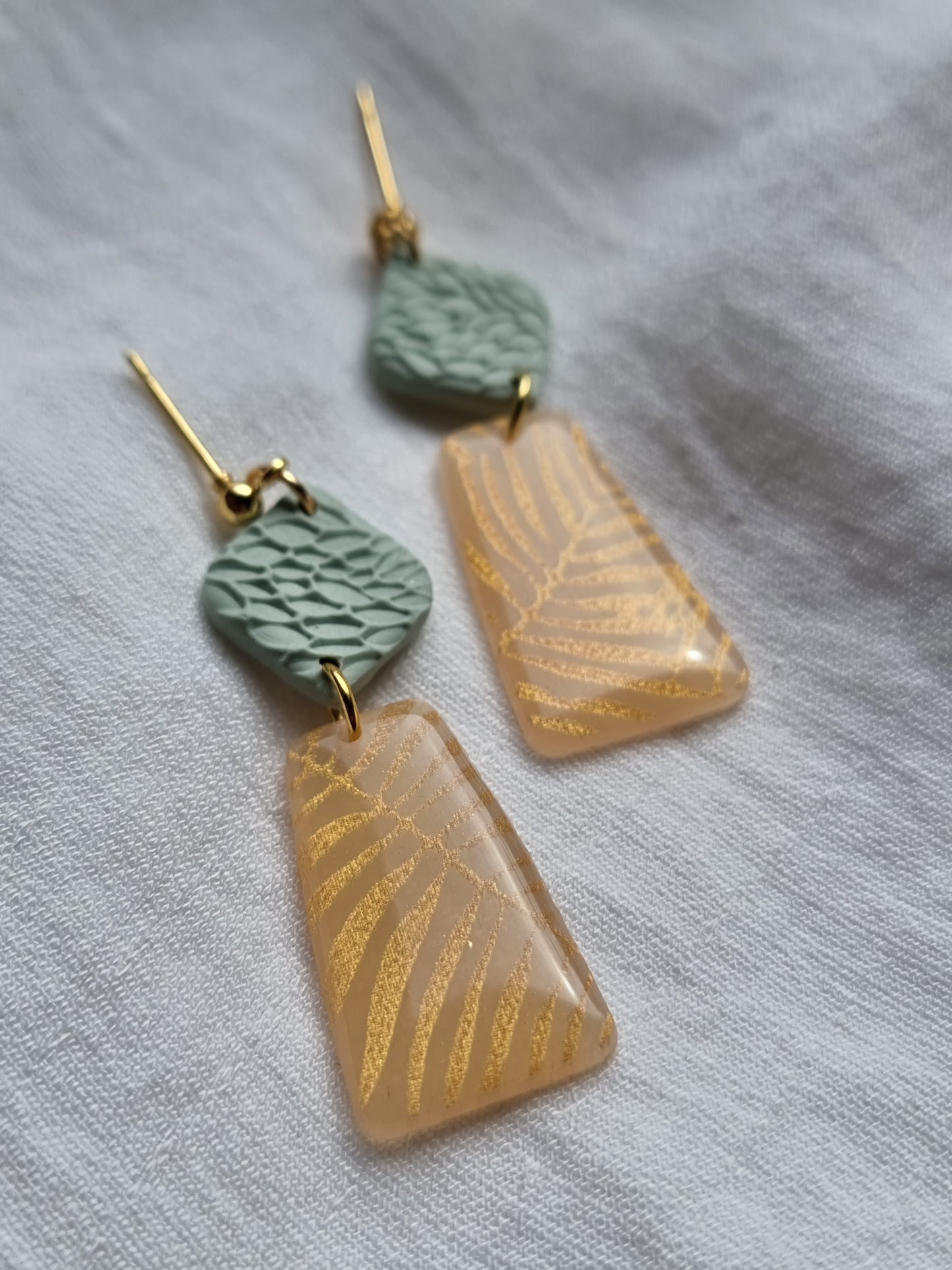 Tropical print dangles| can be switched for silver, fish hook