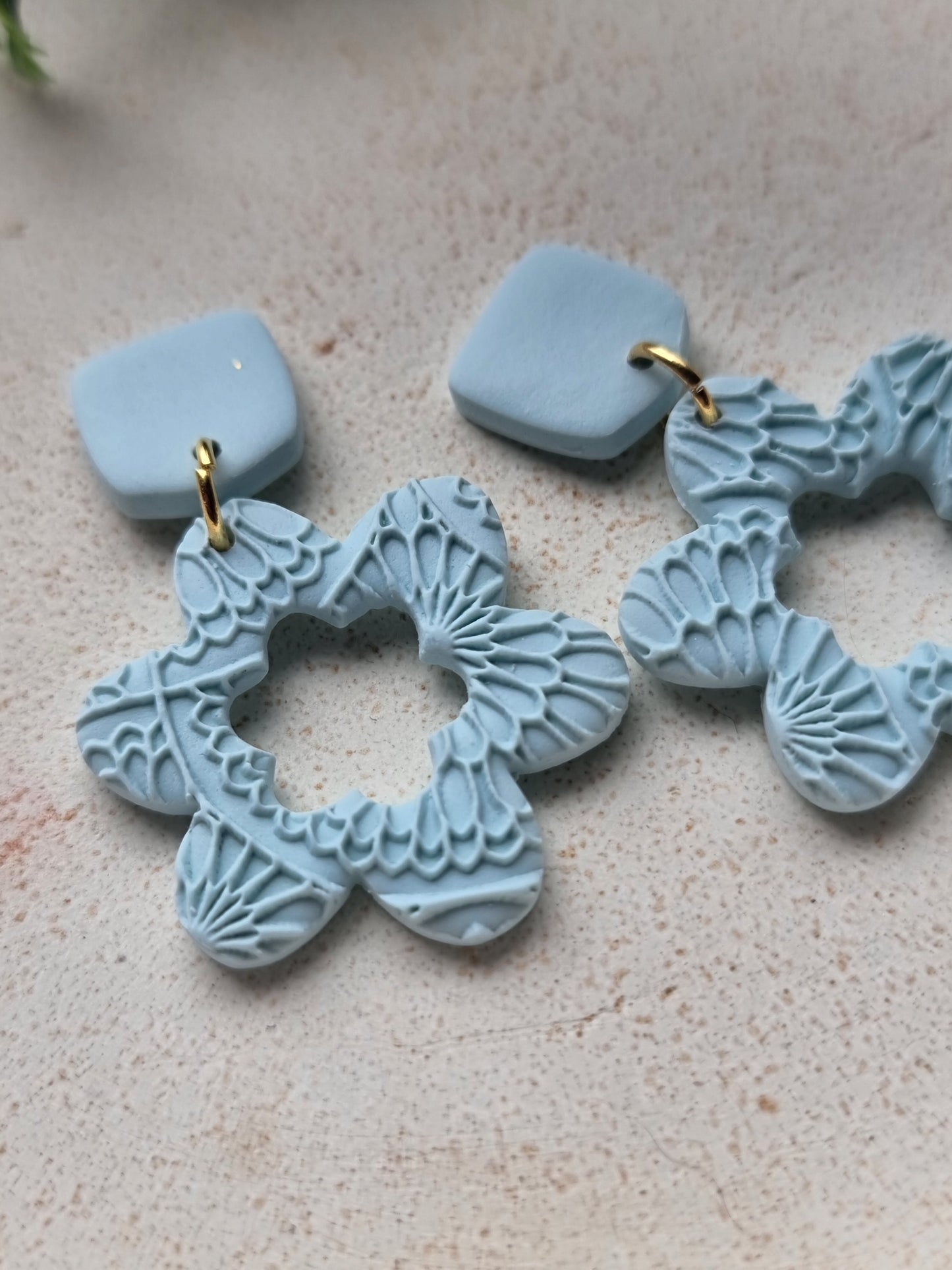 Textured flower dangles| Can be switched for silver