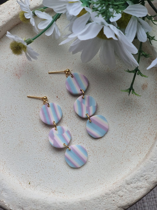 Pastel rainbow dangles| Can be switched for silver or fish hook