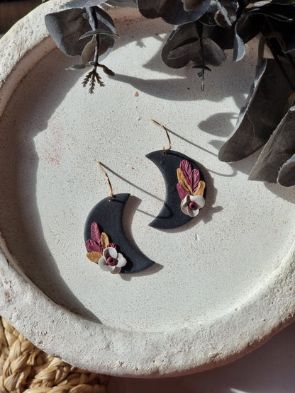 Flower moon dangles| can be switched for silver