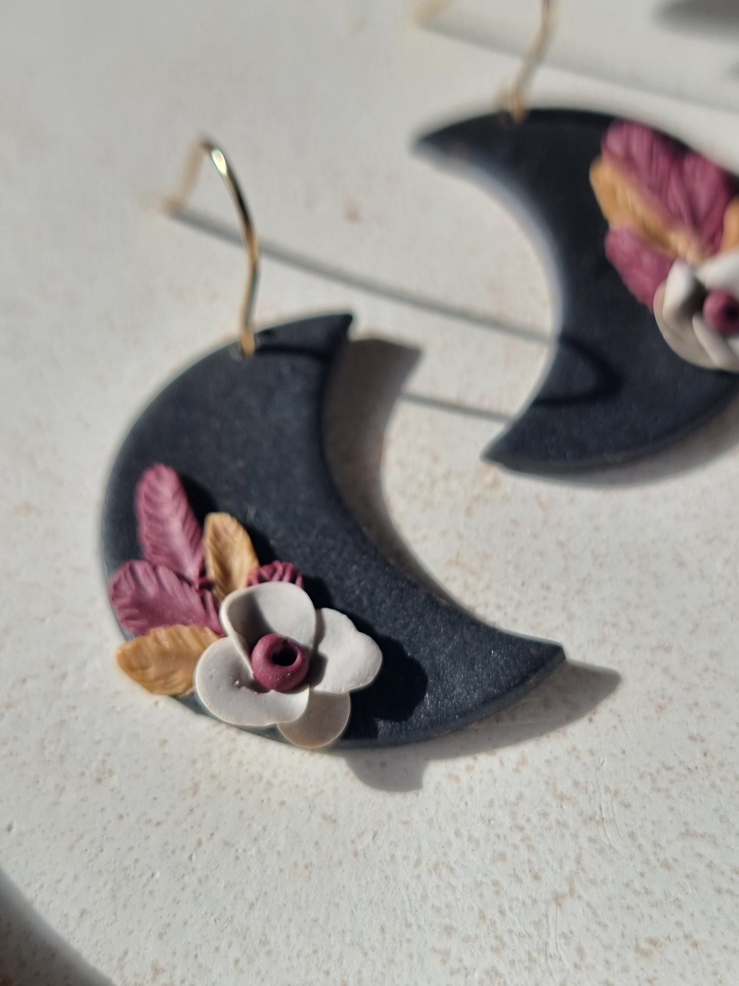 Flower moon dangles| can be switched for silver