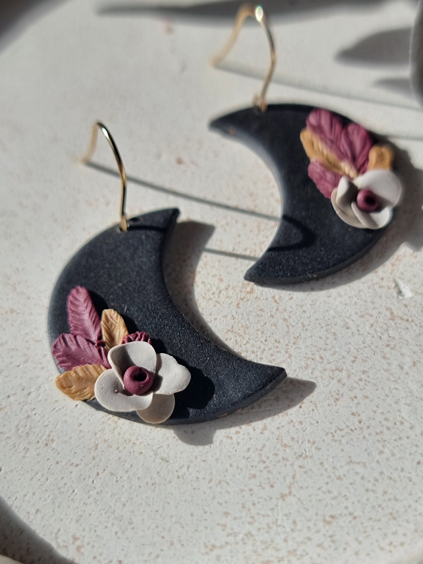 Flower moon dangles| can be switched for silver