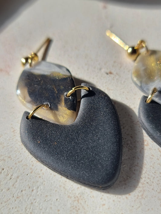 Marble black dangles