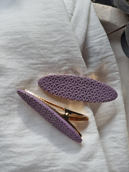 Purple textured small hair clip