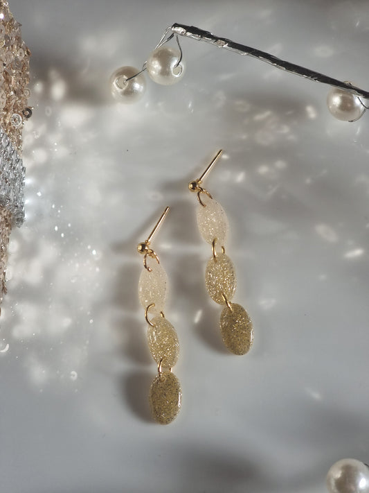 Glitter oval dangles