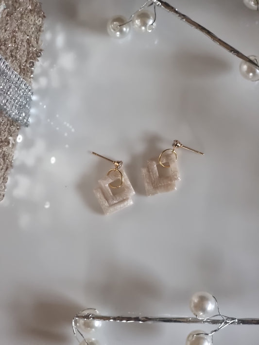 CZ pearl marble dangles