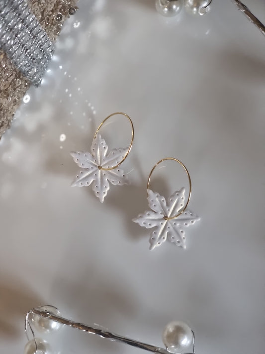 Snowflake hoops| Can be switched for silver