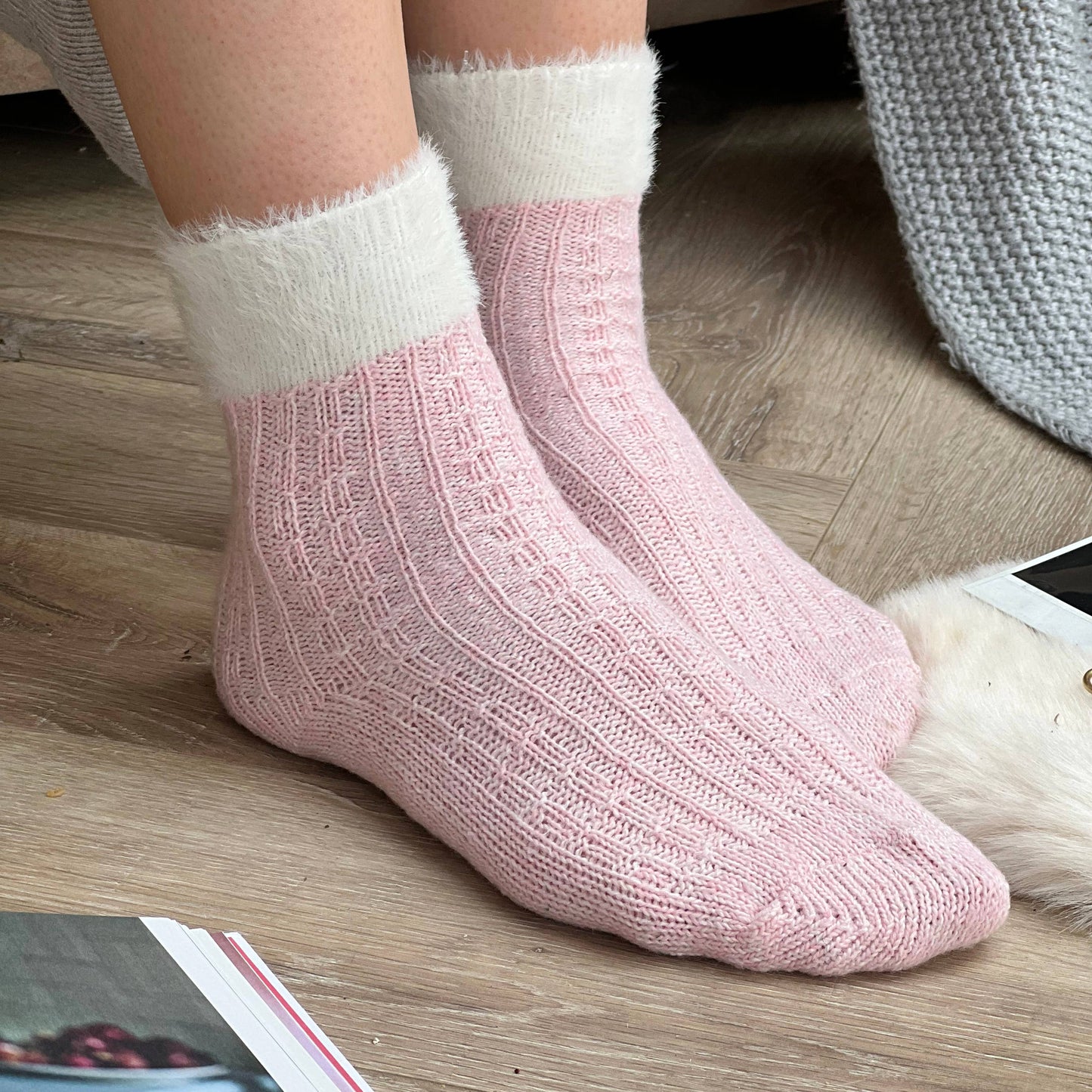 Cosy Socks with fluffy cuff