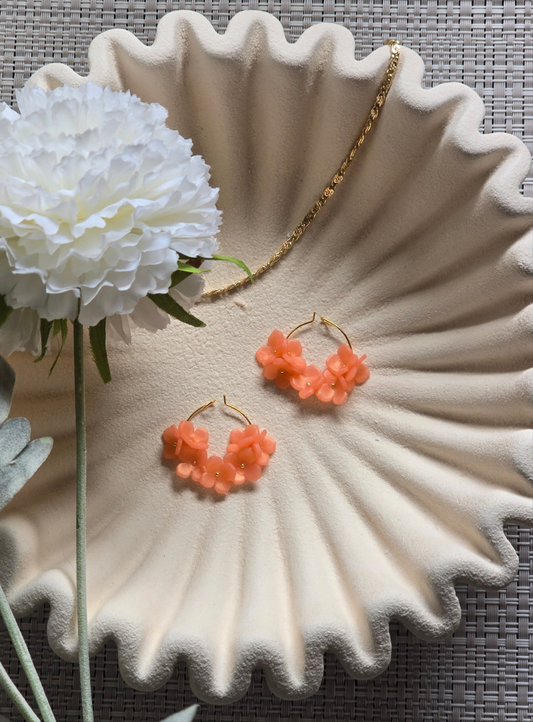 Flower hoops| Peach