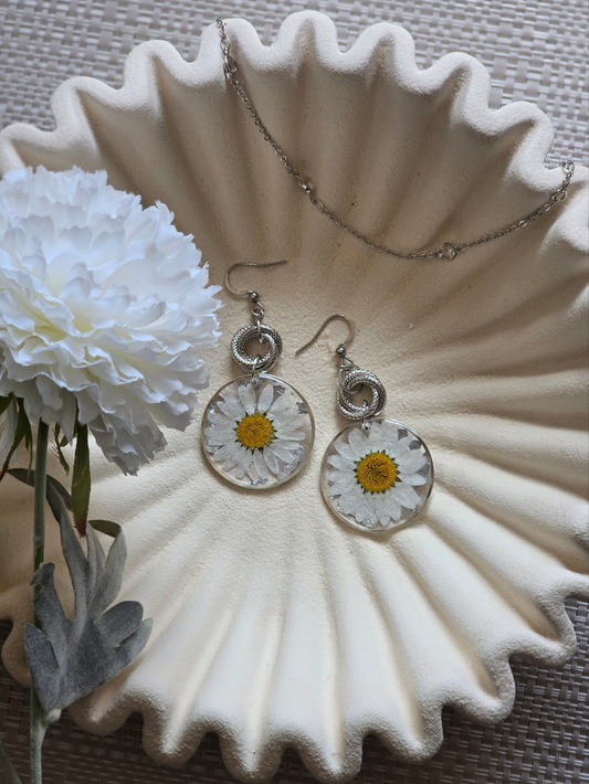 Silver Daisy dangles