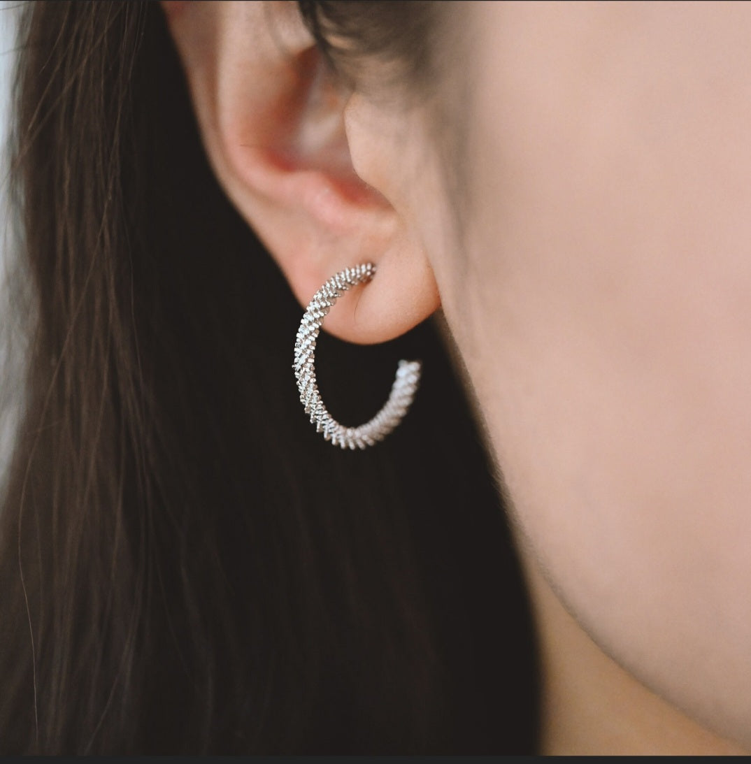 Textured hoops| Available in Gold & Silver