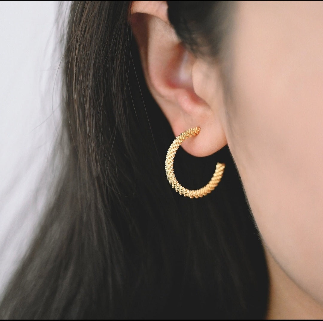 Textured hoops| Available in Gold & Silver