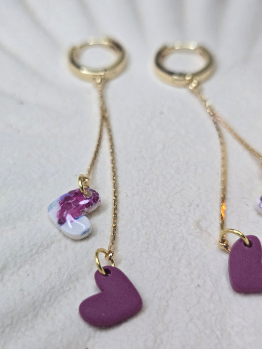Heart drop hoops