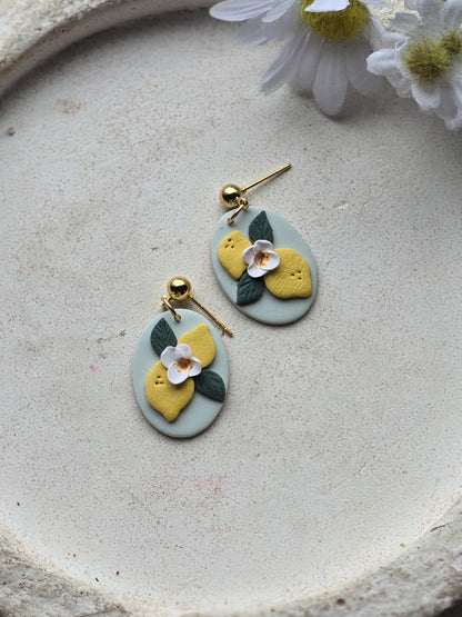Lemon dangles| Can be switched for silver/ fish hook