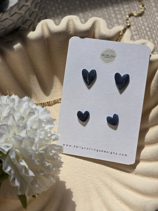 Duo heart studs