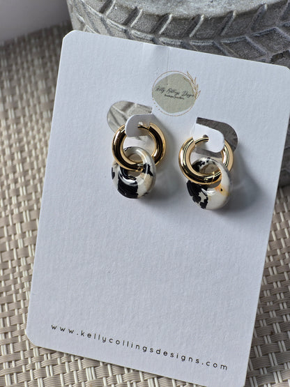 2 in 1 hoops - Dalmatian jasper