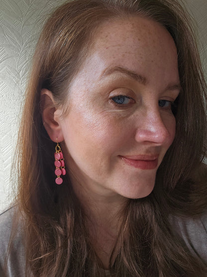 Circle chain drop earrings