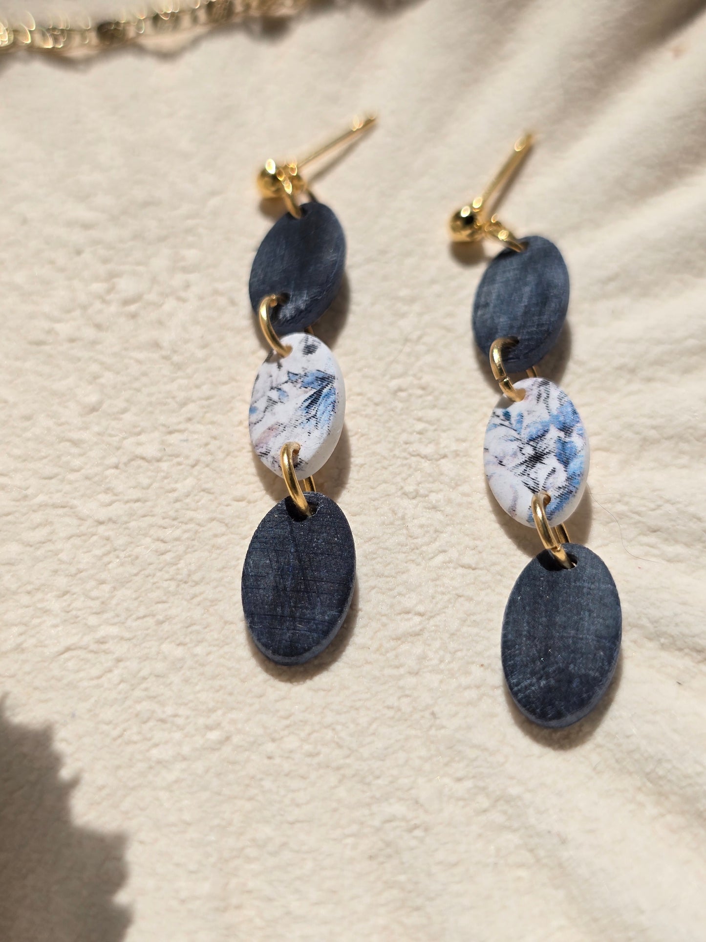 Sophie in denim| can be switched for silver/ fish hook