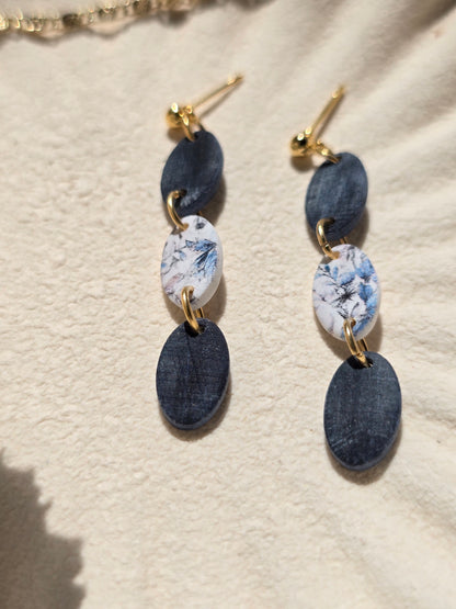 Sophie in denim| can be switched for silver/ fish hook