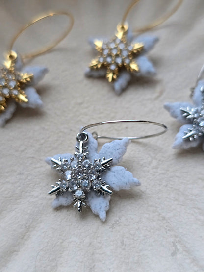 CZ snowflake hoops