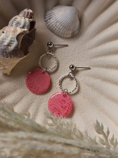 Pink coral charm dangles|can be switched for fish hook
