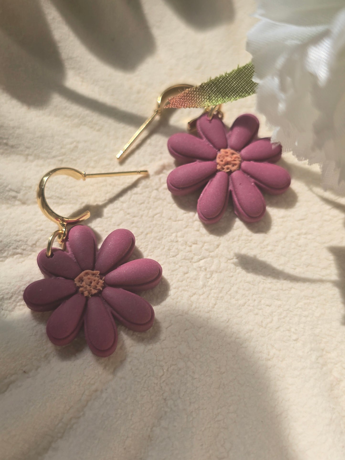 Pink daisy huggies|can be switched for silver