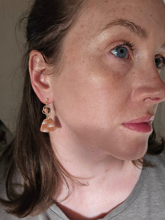 Sun print gem dangles