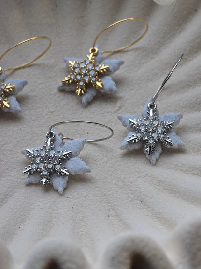 CZ snowflake hoops