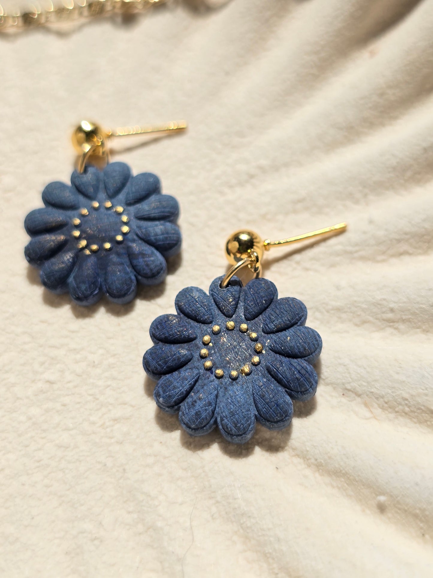 Denim flower dangles|can be switched for fish hook