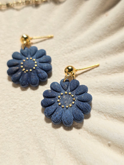 Denim flower dangles|can be switched for fish hook