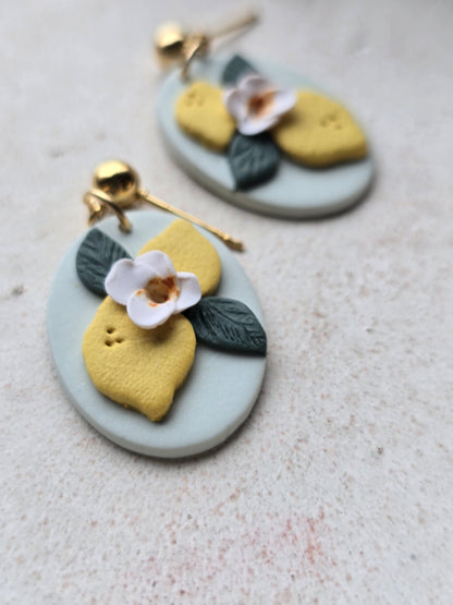 Lemon dangles| Can be switched for silver/ fish hook