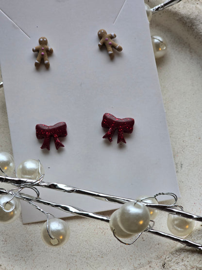Gingerbread/bow stud pack