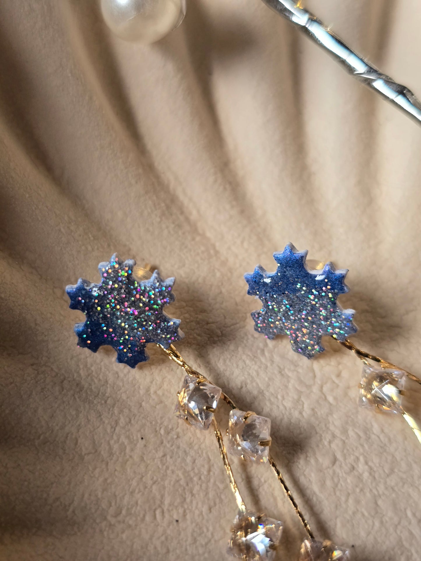 2 in 1 snowflake earrings