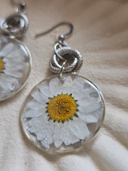 Silver Daisy dangles