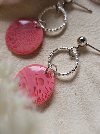Pink coral charm dangles|can be switched for fish hook