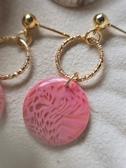 Pink coral charm dangles|can be switched for fish hook