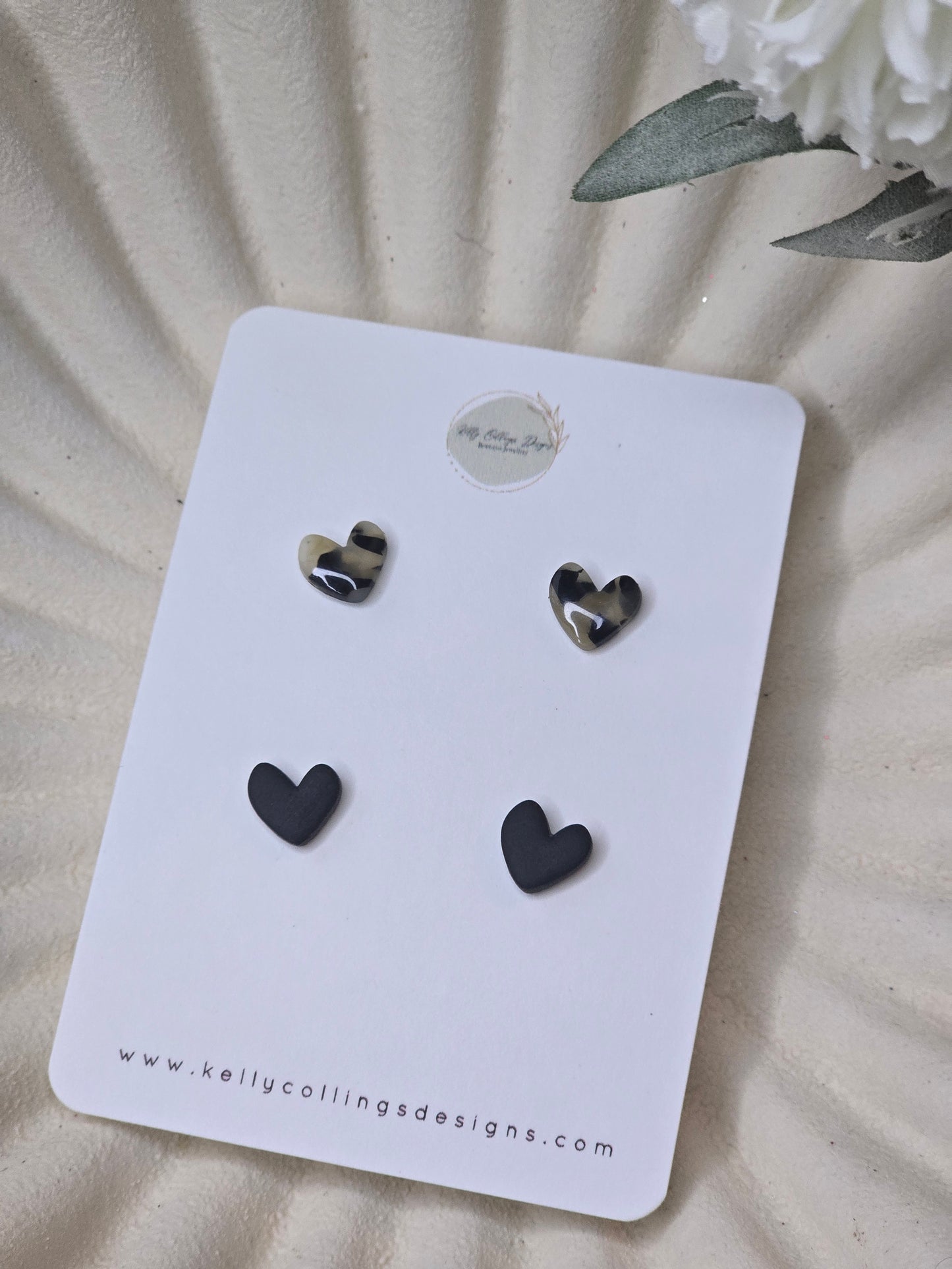 Duo heart studs