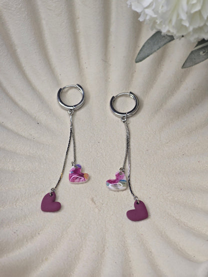 Heart drop hoops
